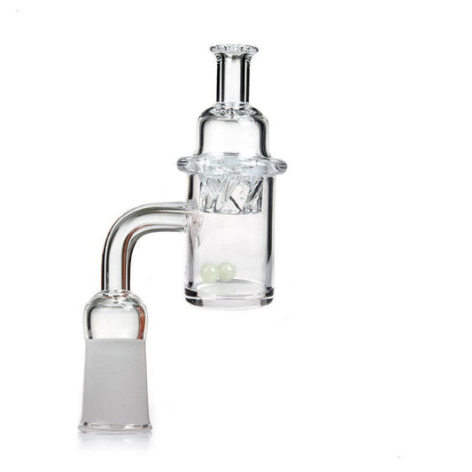 Quartz Banger Nail w/ Helix Cap & Glow Terp Pearls 14MM Female